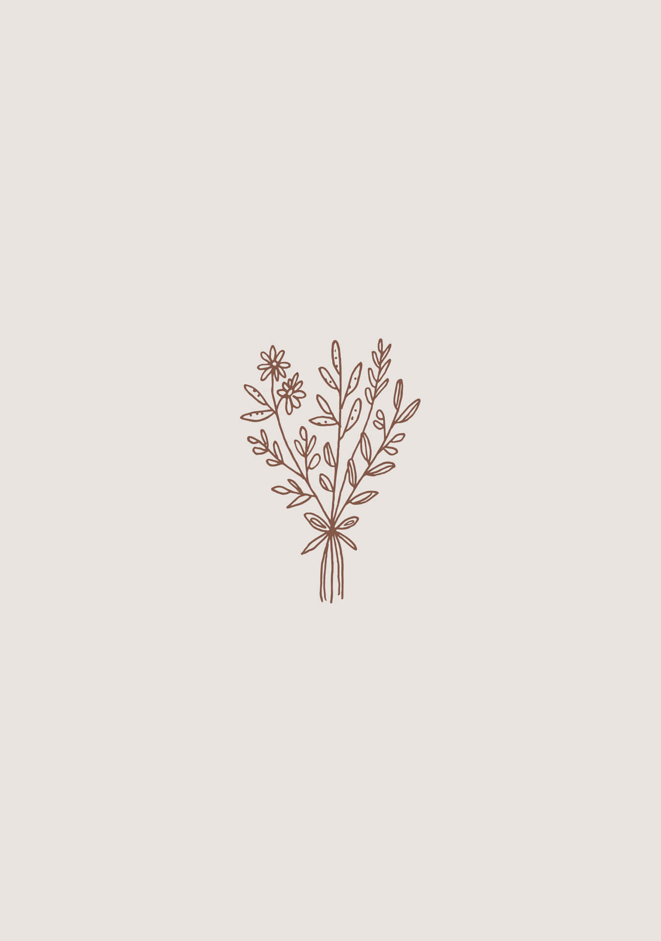 A Bouquet Of Flowers In A Brown Color Wallpaper