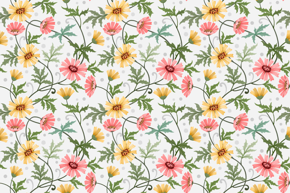 A colorful and detailed flower drawing Wallpaper