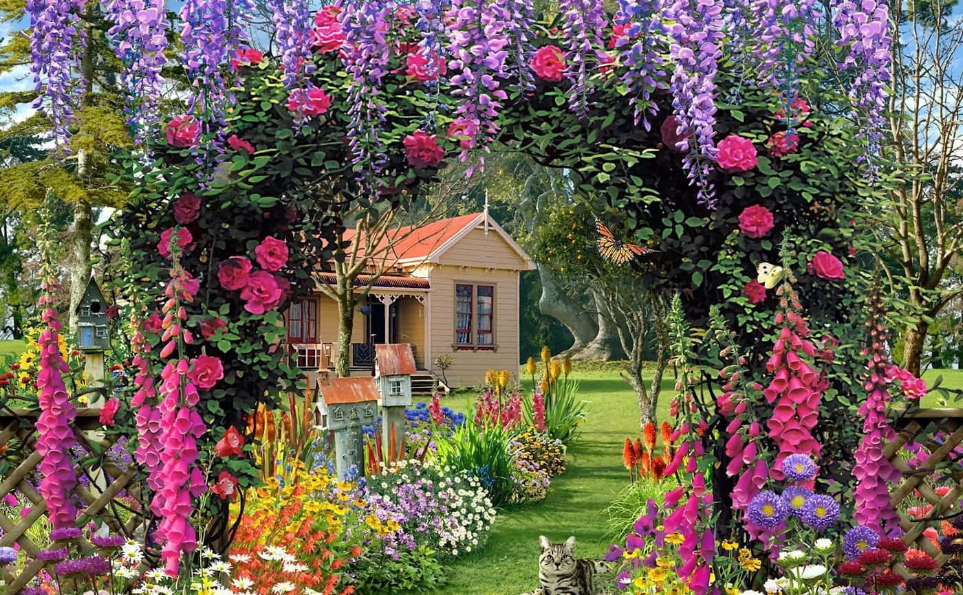 Beautiful House Flower Garden Picture