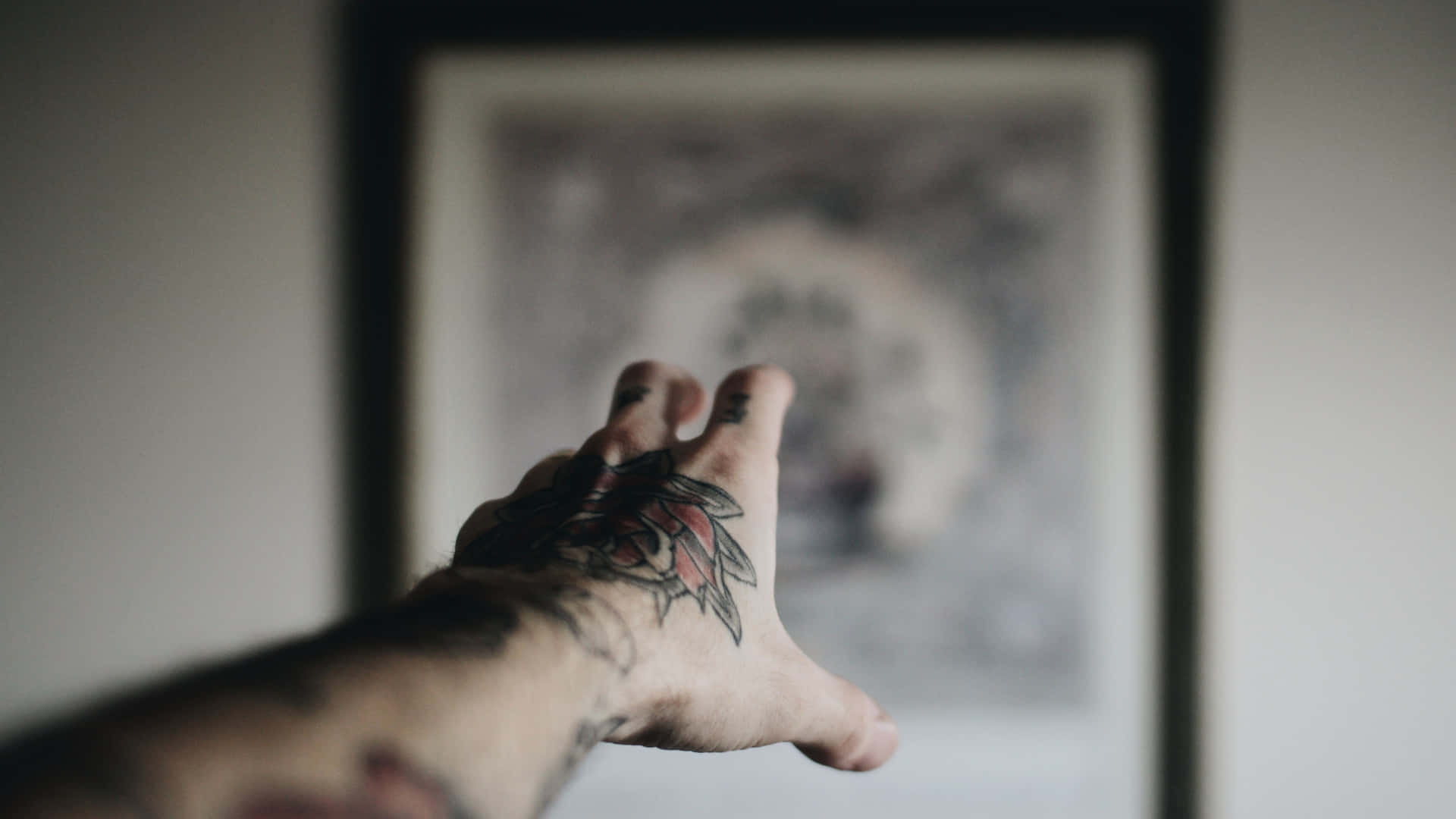 Flower Hand Tattoo Focus Shot Wallpaper