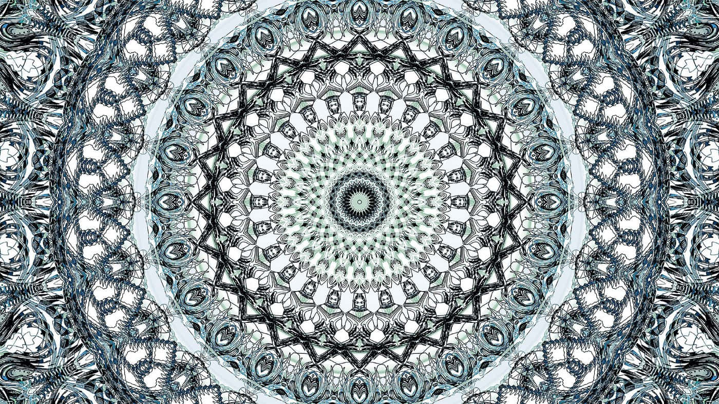 Einblaues Und Weißes Kreisförmiges Muster Wallpaper