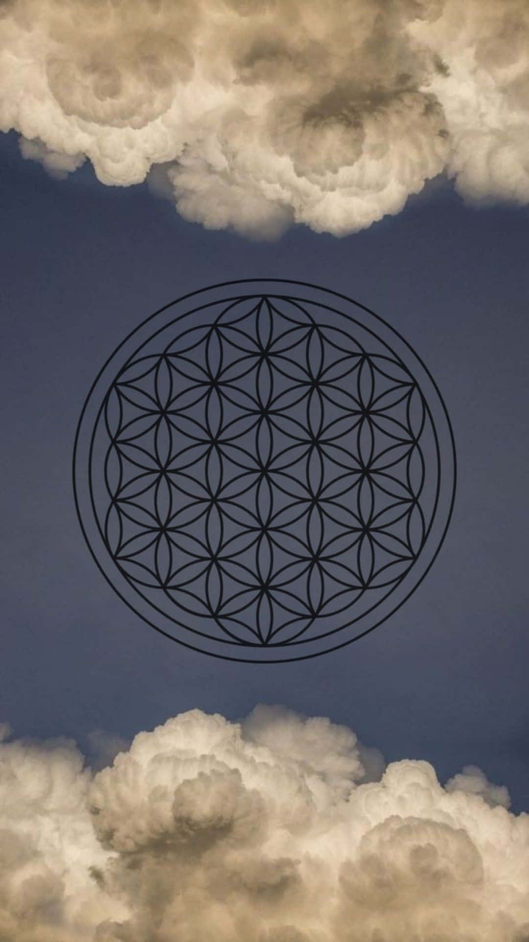 Flower Of Life In The Clouds Wallpaper