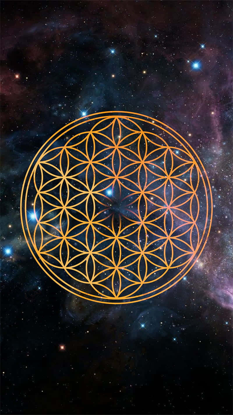 Flower Of Life In Space Wallpaper