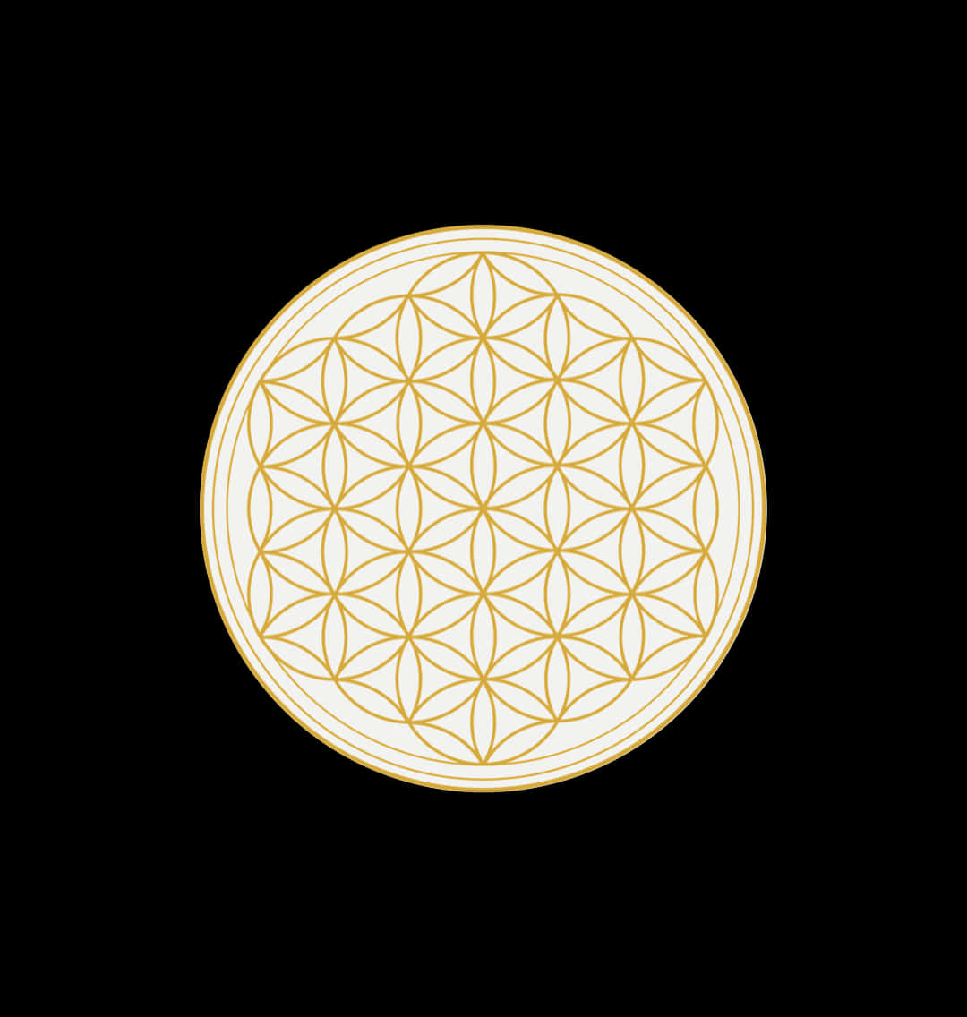 A Gold Flower Of Life On A Black Background Wallpaper