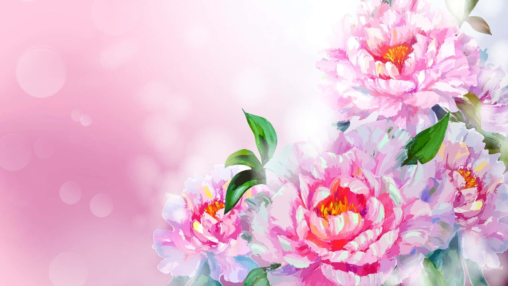 Pink Peony Flower Painting Picture