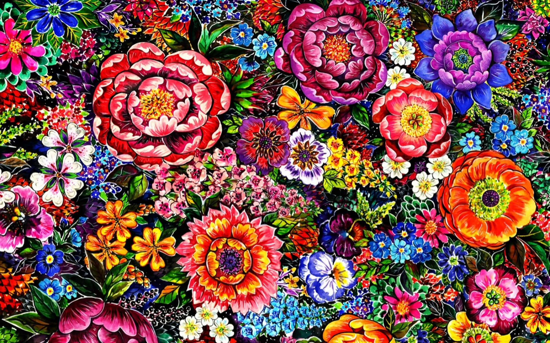 Blomsternatur Målning Bild