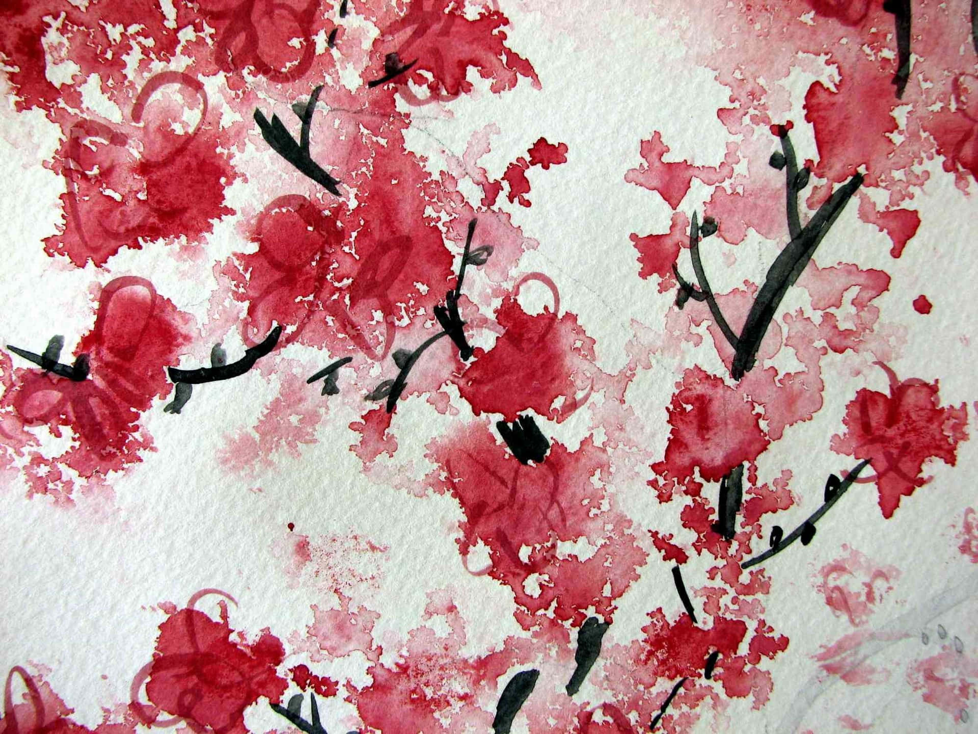 Red Flower Painting Splash Picture