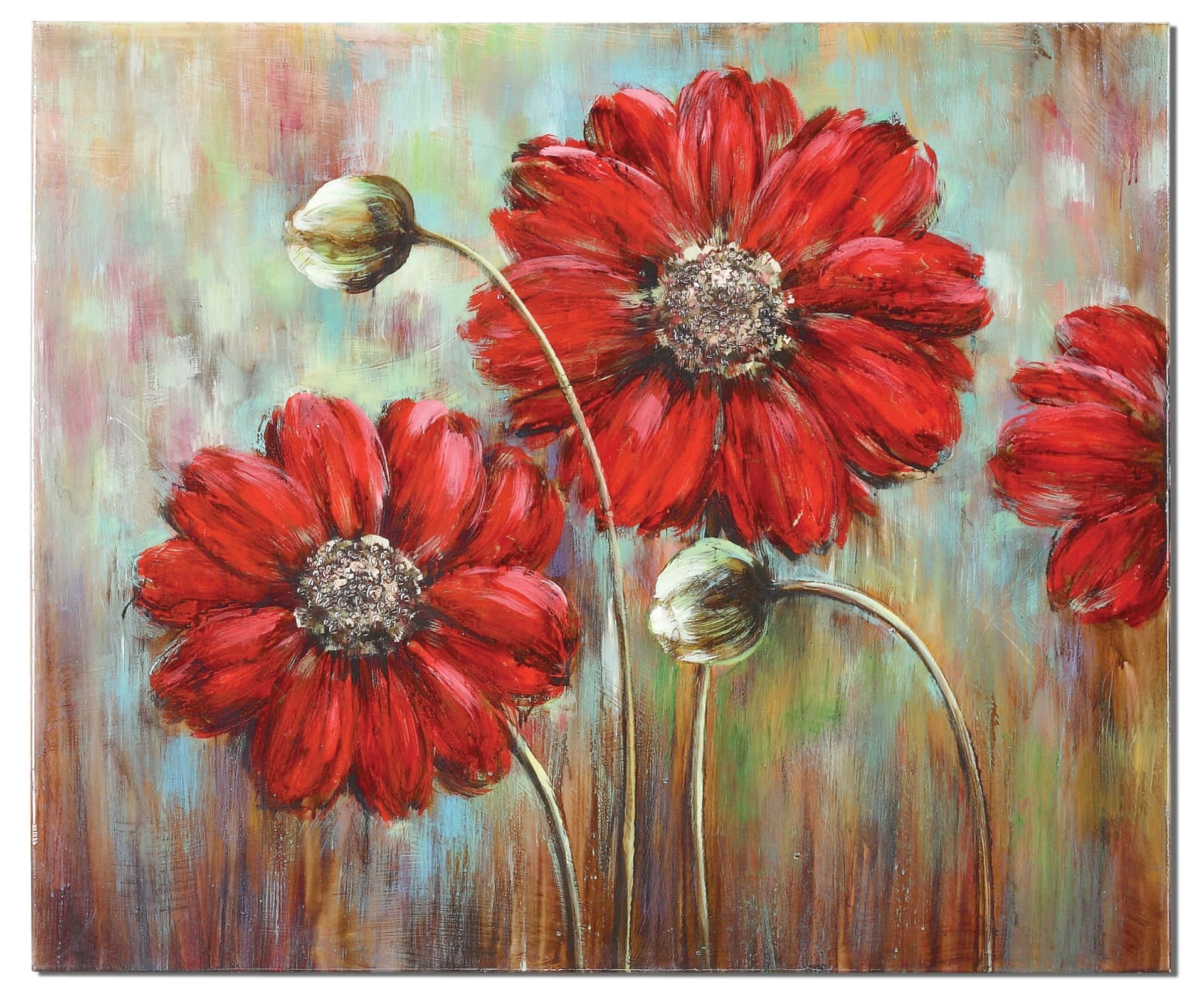 Red Flower Bud Painting Picture