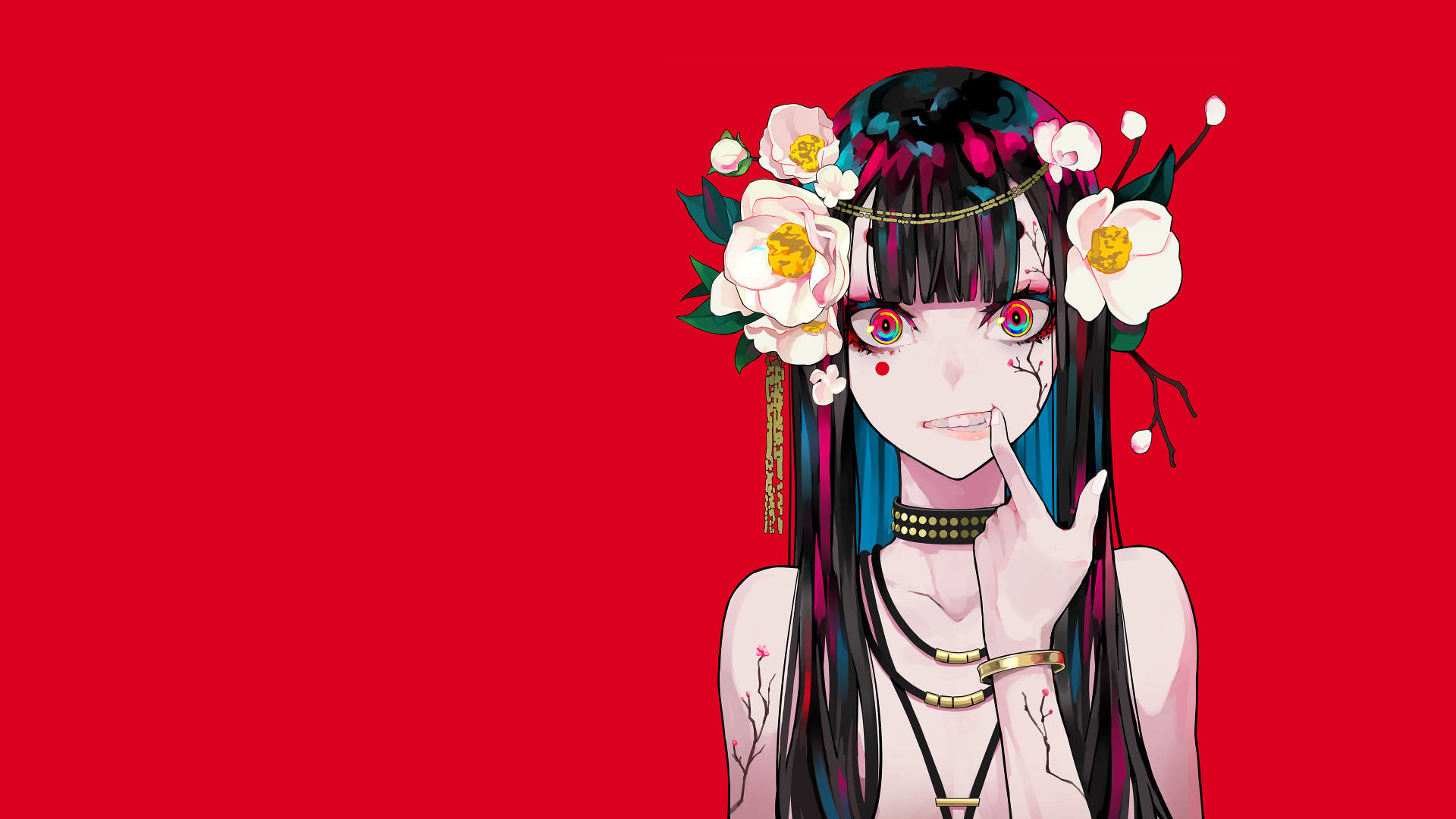 Flower PC On Anime Girl Wallpaper