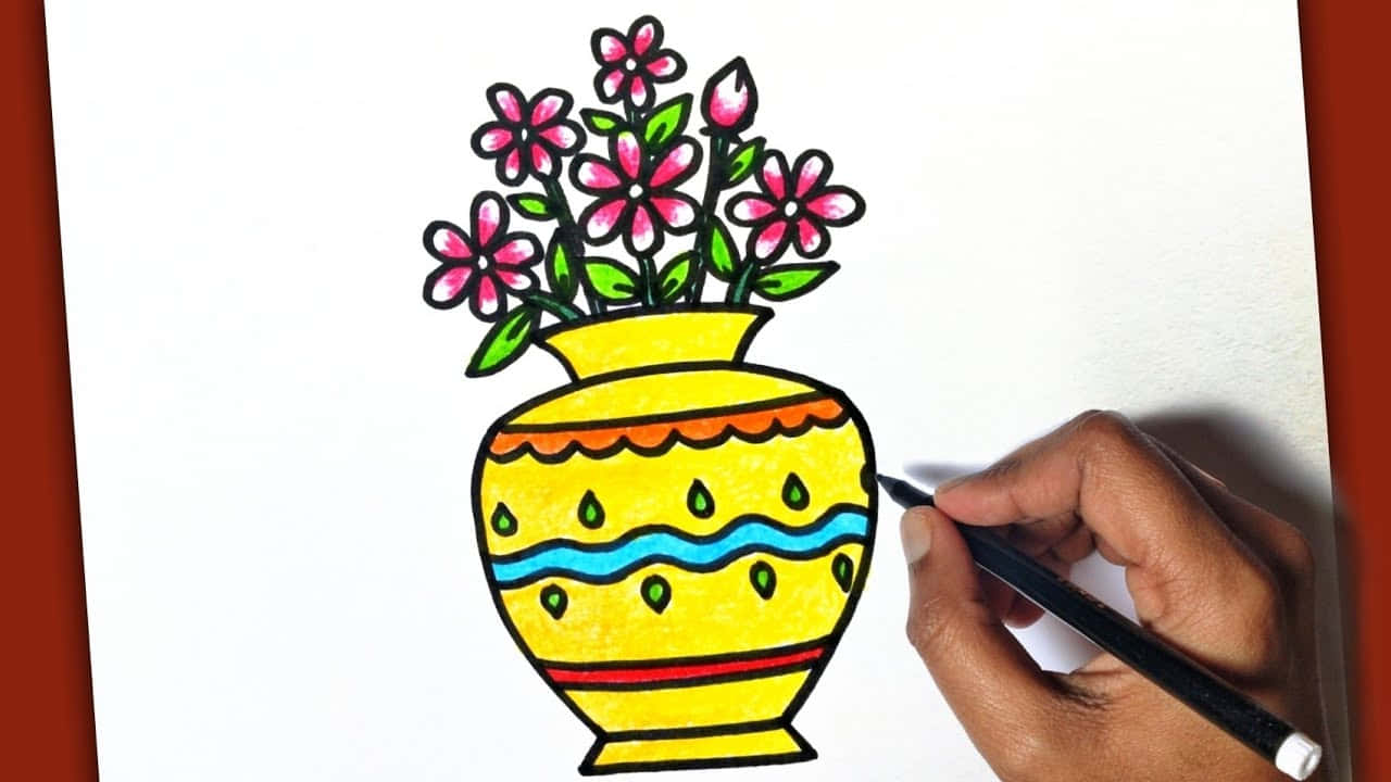 flower pot with watercolor - Clip Art Library-saigonsouth.com.vn