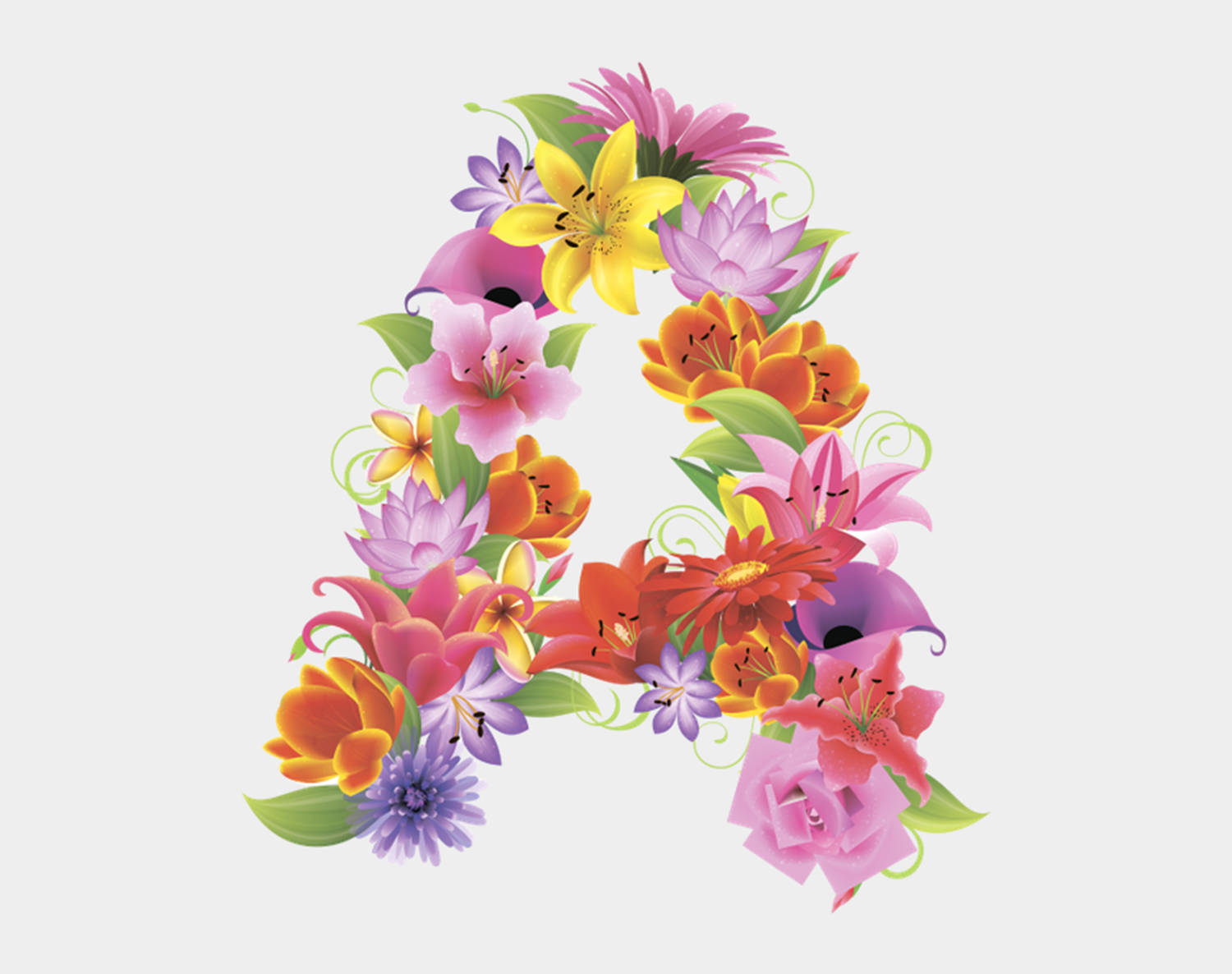 Flower Shaped Capital Alphabet Letter A Background
