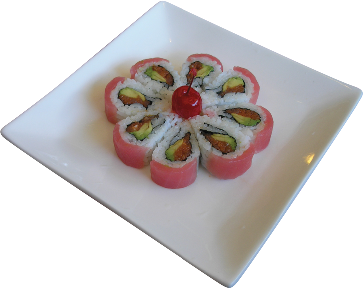 Flower Shaped Sushi Platter PNG