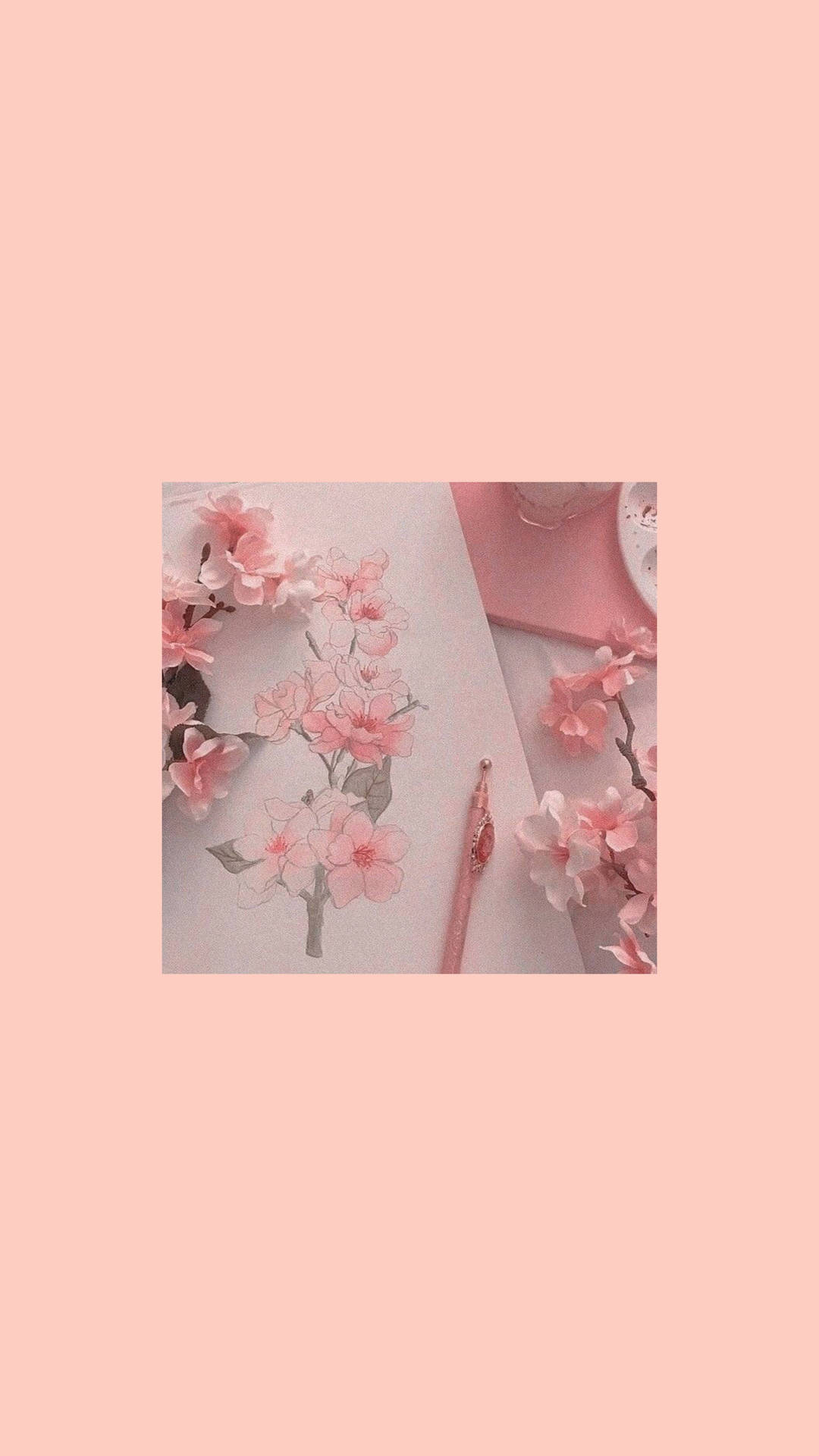 Flower With Pink Aesthetic Tumblr Laptop Wallpaper