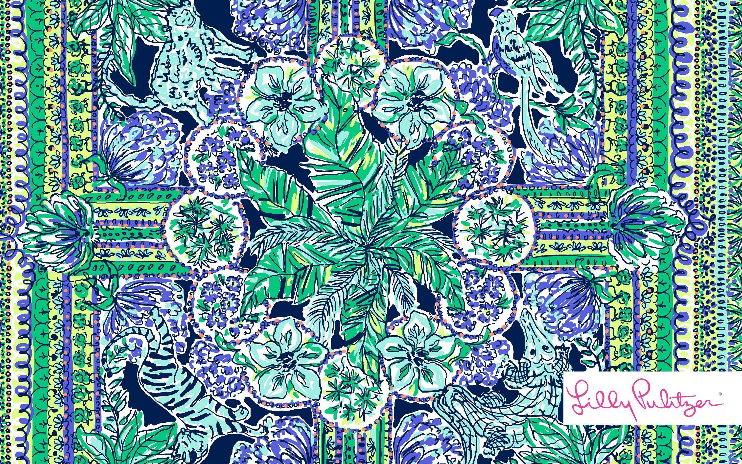 Flowers And Animals Lilly Pulitzer Desktop Wallpaper