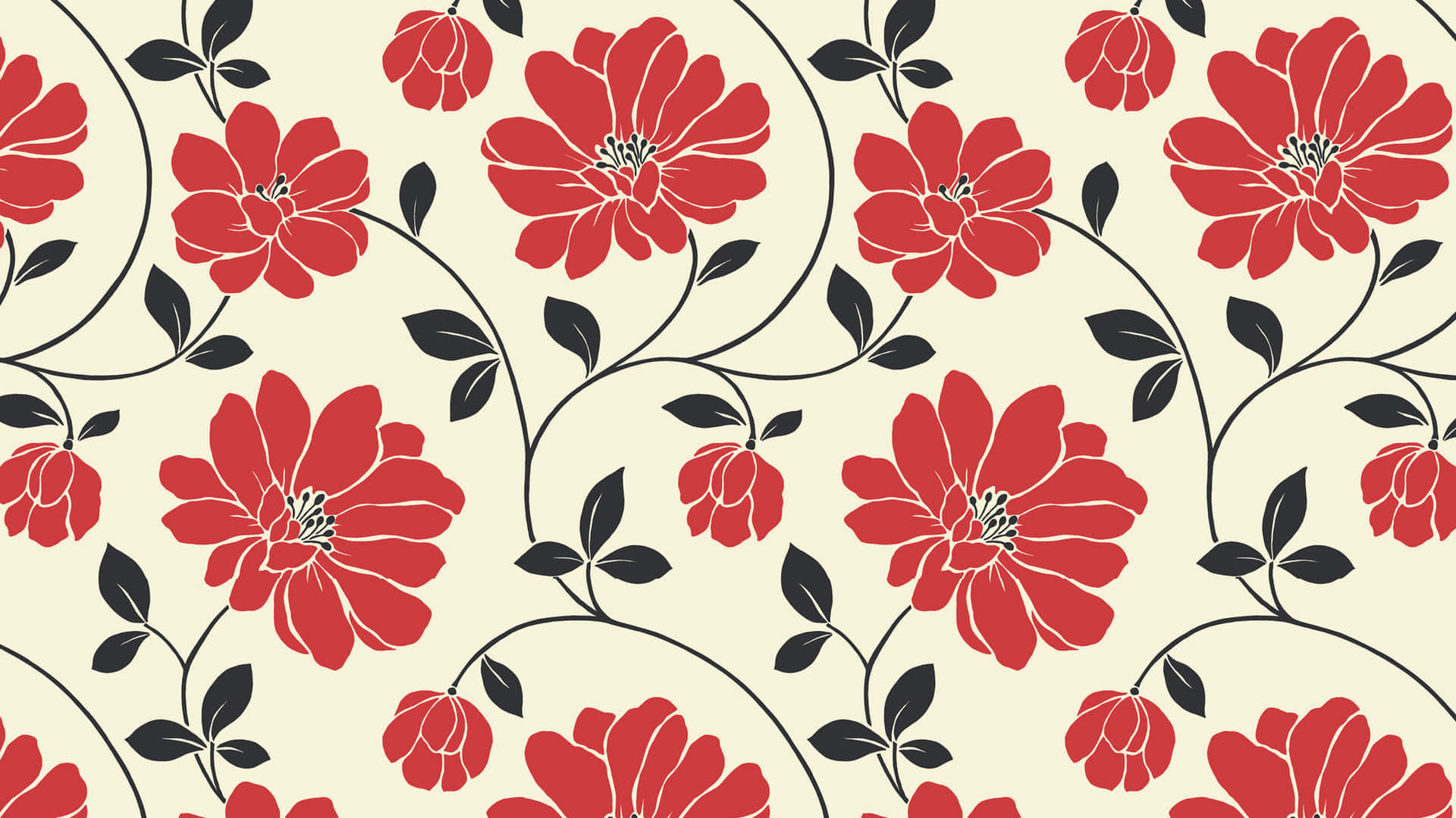 Red And Black Flowers Background