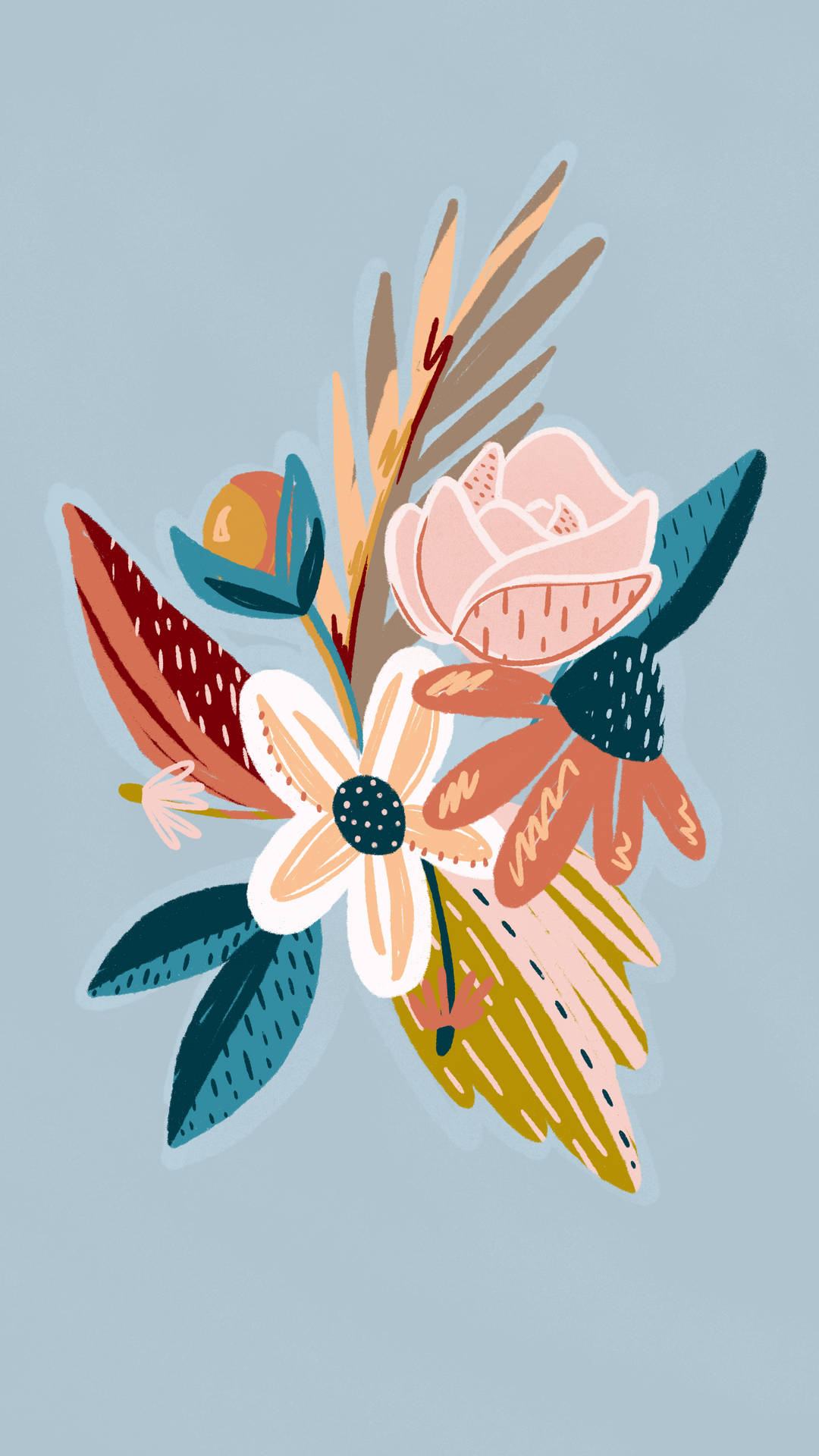 Flowers Digital Art Drawing Wallpaper