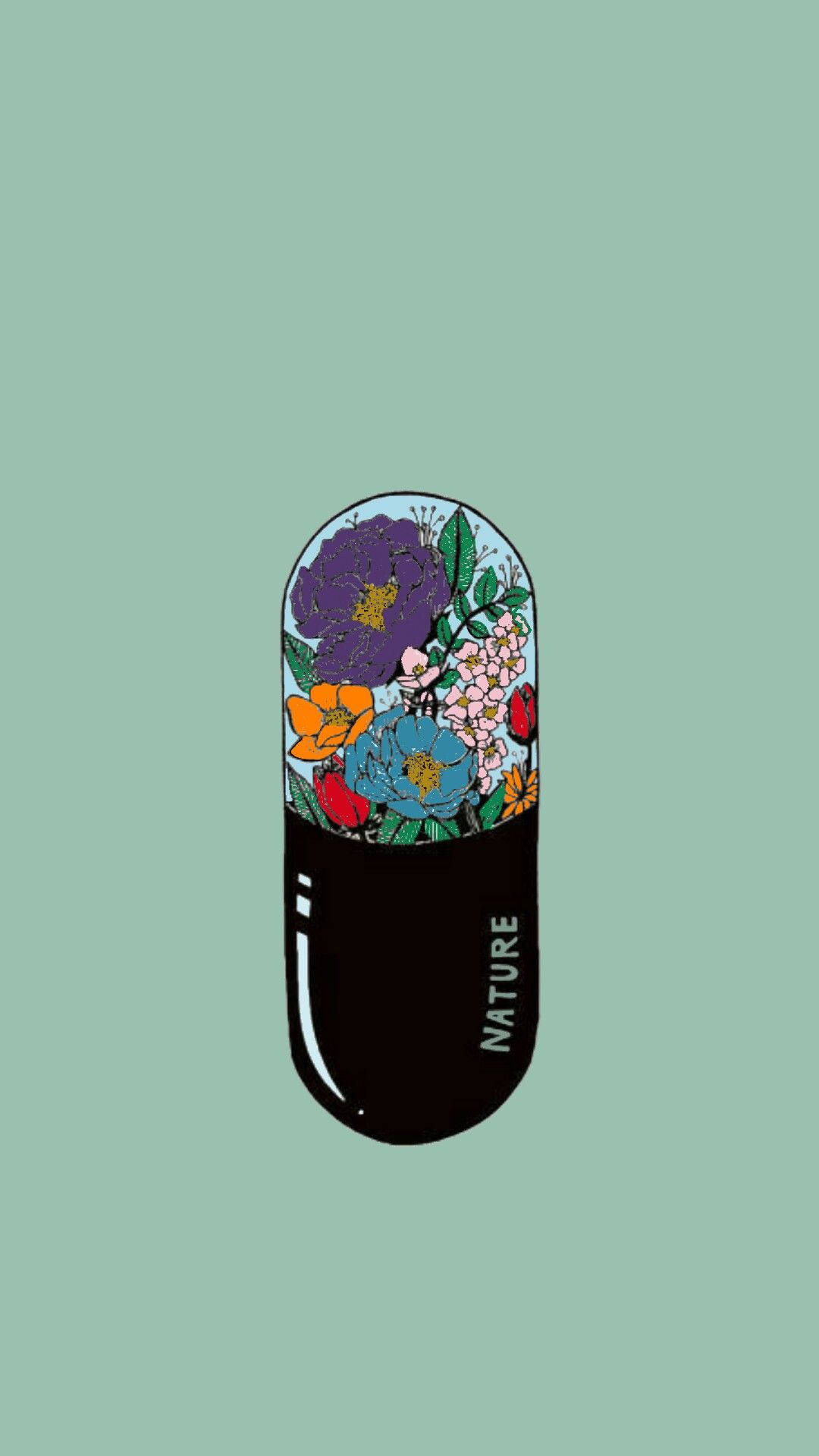 Flowers Inside Pill Pinterest Aesthetic Wallpaper