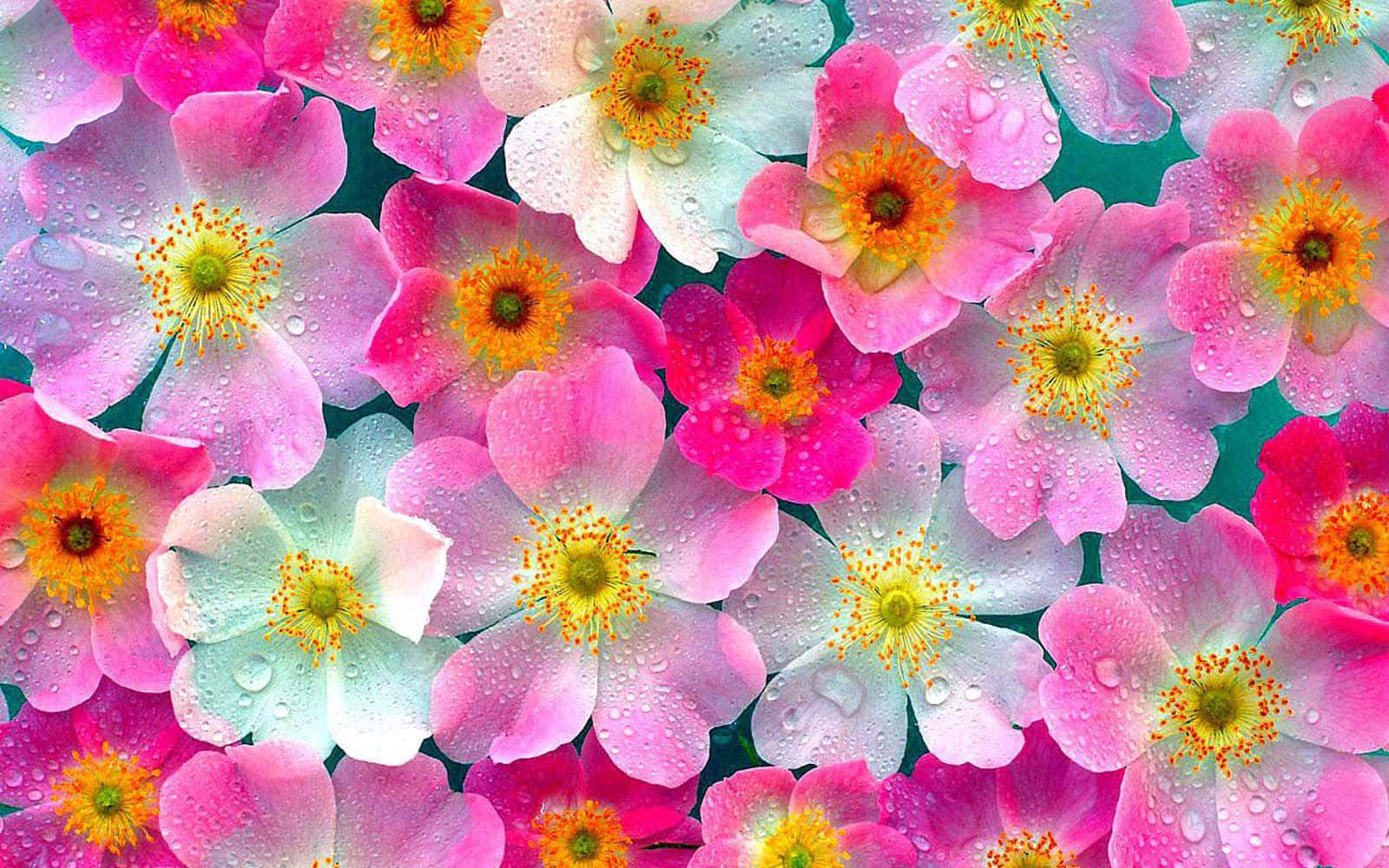 Brighten up your day with this beautiful floral laptop pattern Wallpaper