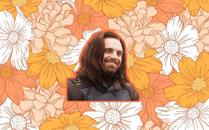 Flowery Smiling Winter Soldier Wallpaper