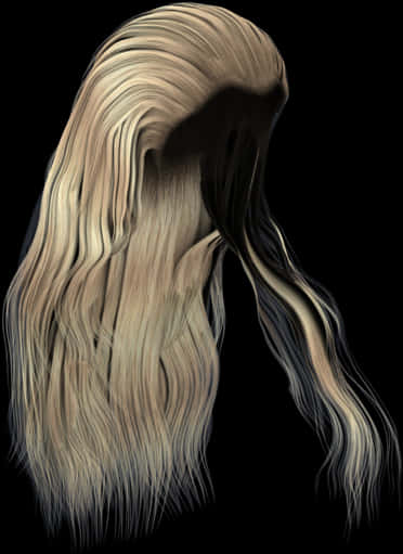 Flowing Blonde Hair Artwork PNG