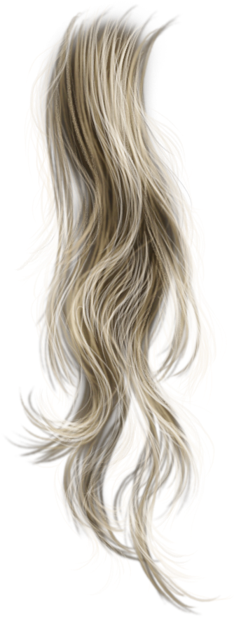 Flowing Blonde Hair Illustration PNG
