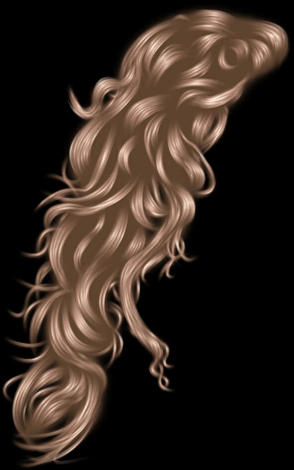 Flowing Hair Digital Art PNG