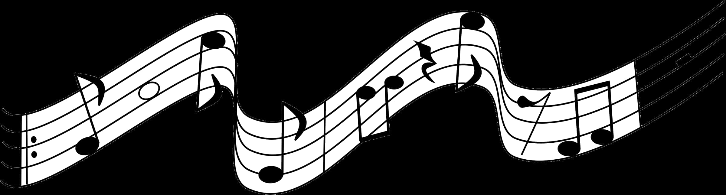 Flowing Music Notes Graphic PNG