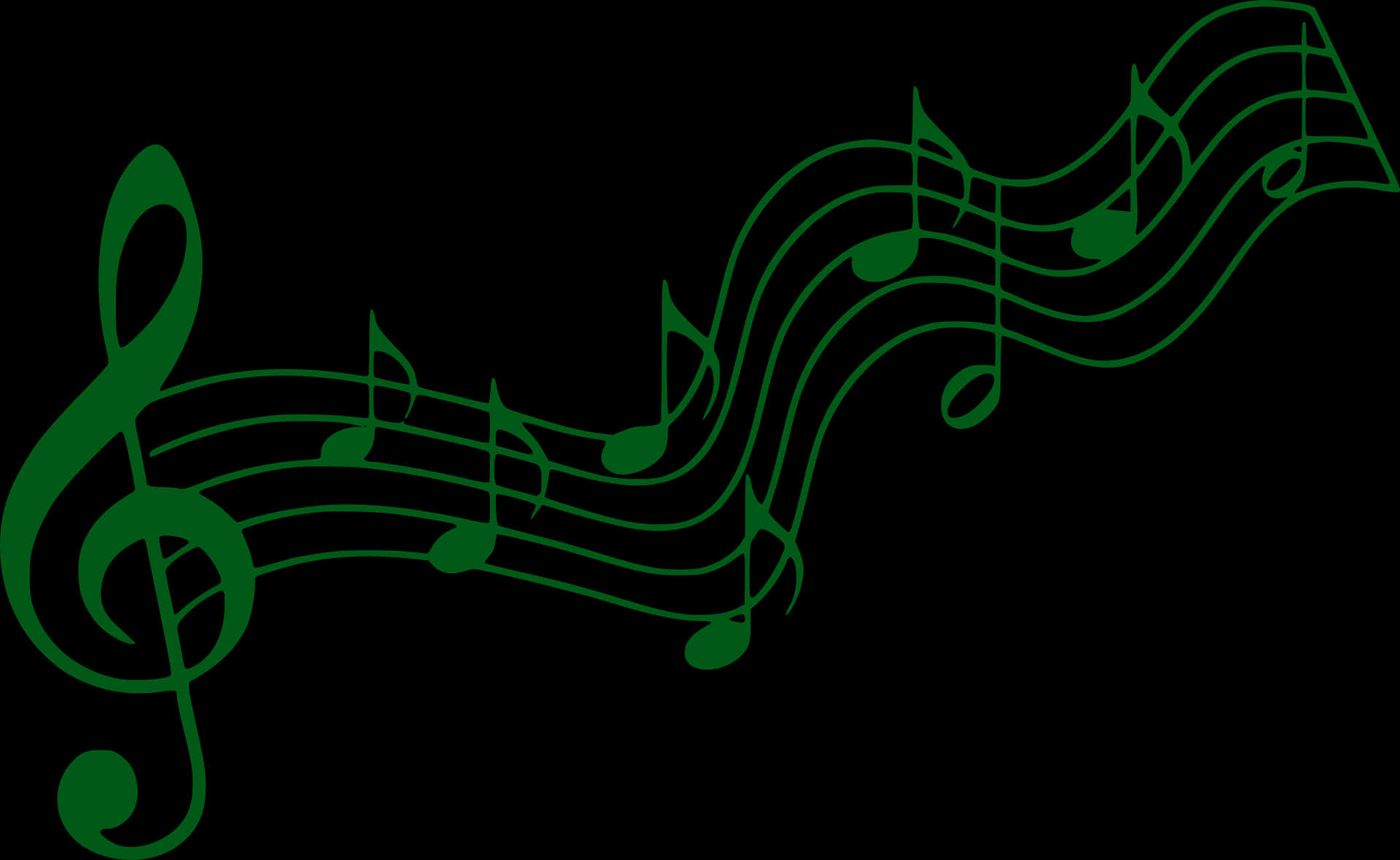 Flowing Music Notes Graphic PNG