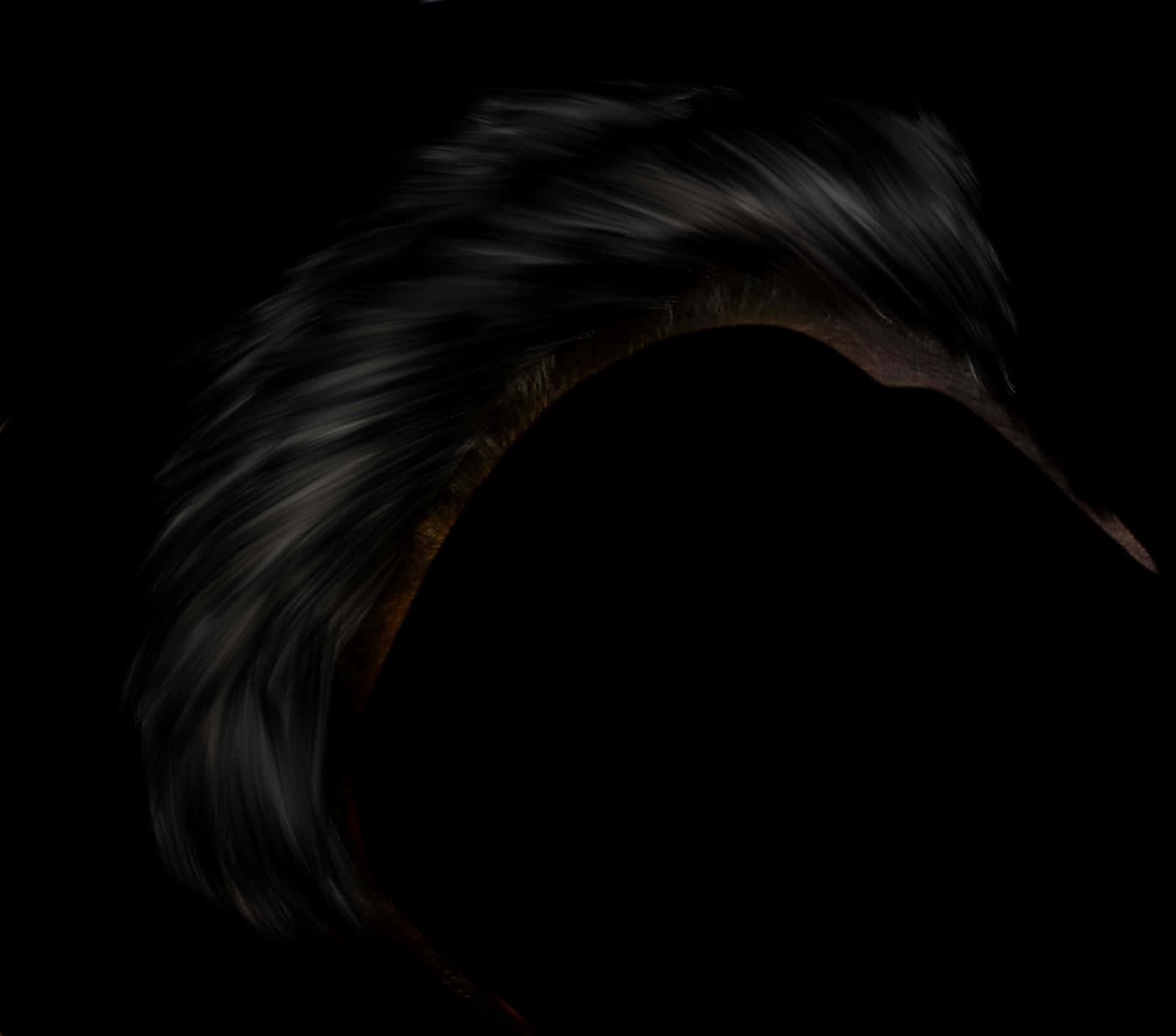 Flowing_ Hair_ Dark_ Background PNG