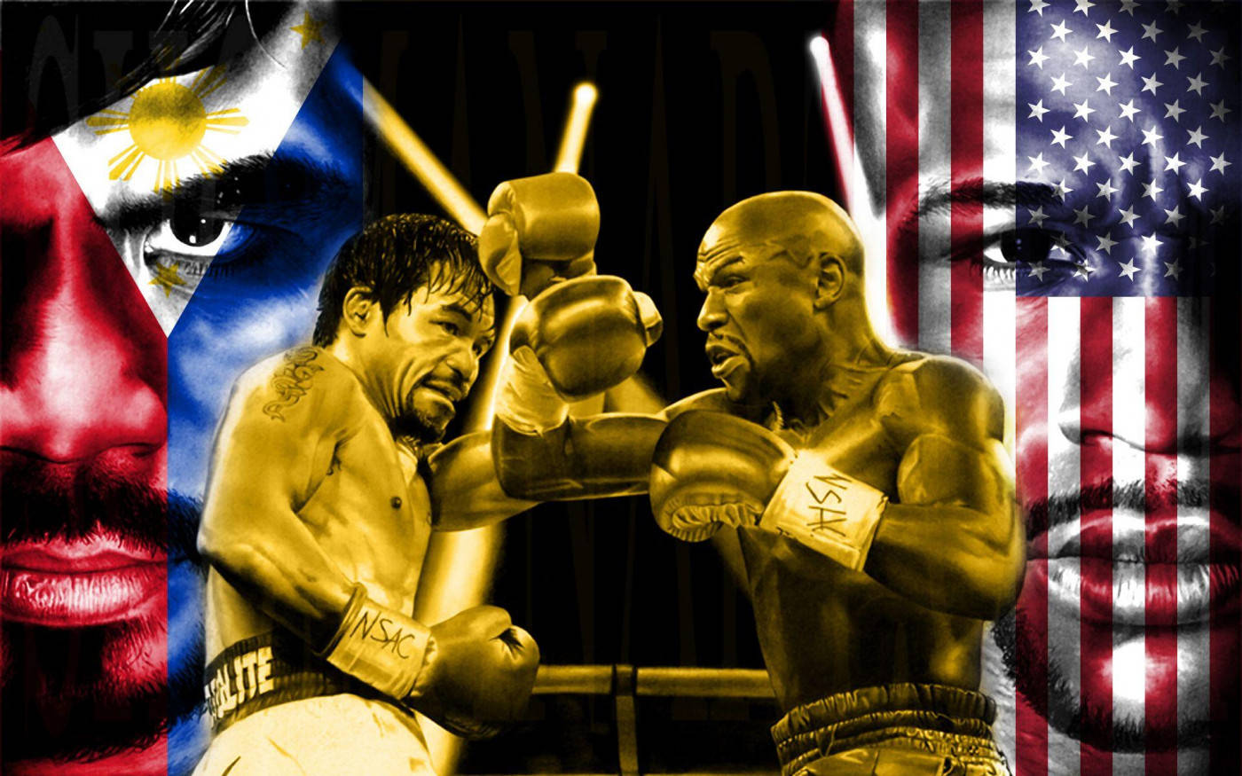 Floyd Mayweather Manny Pacquiao Squaring Off Wallpaper