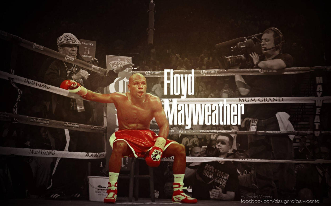 Floyd Mayweather One Arm On Ropes Wallpaper