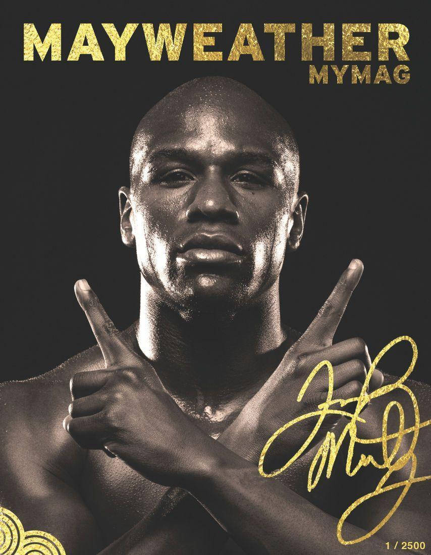 Floyd Mayweather With A Golden Signature Wallpaper
