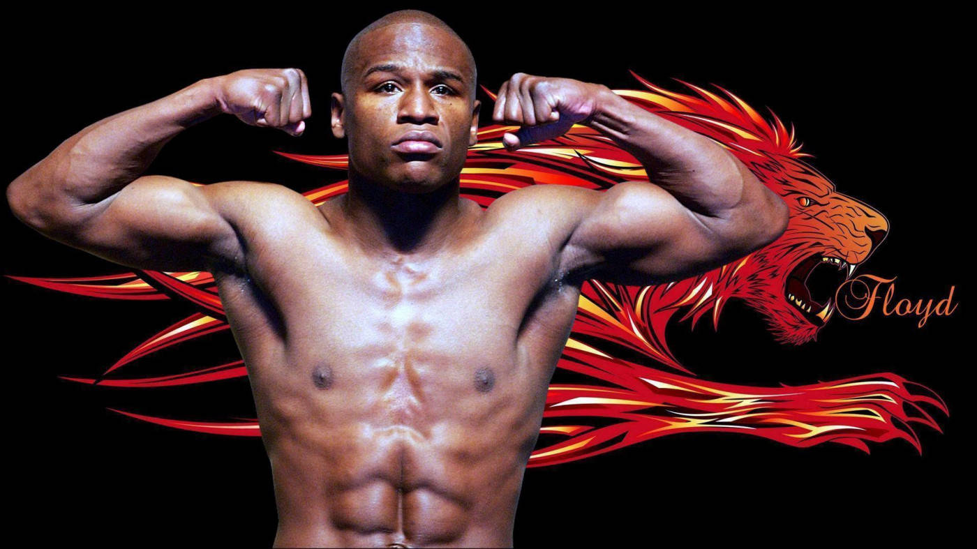Floyd Mayweather With A Lion Backdrop Wallpaper