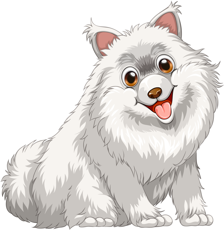 Fluffy Animated Dog Cartoon PNG