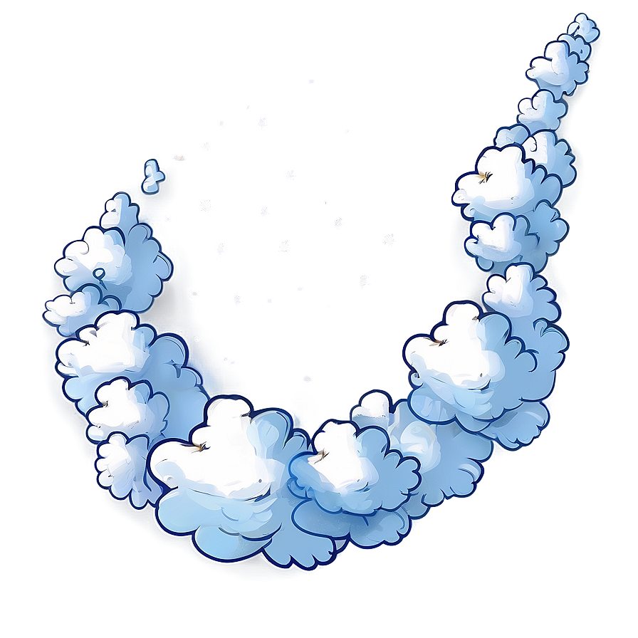 Fluffy Blue Clouds Pattern Png 06202024 PNG