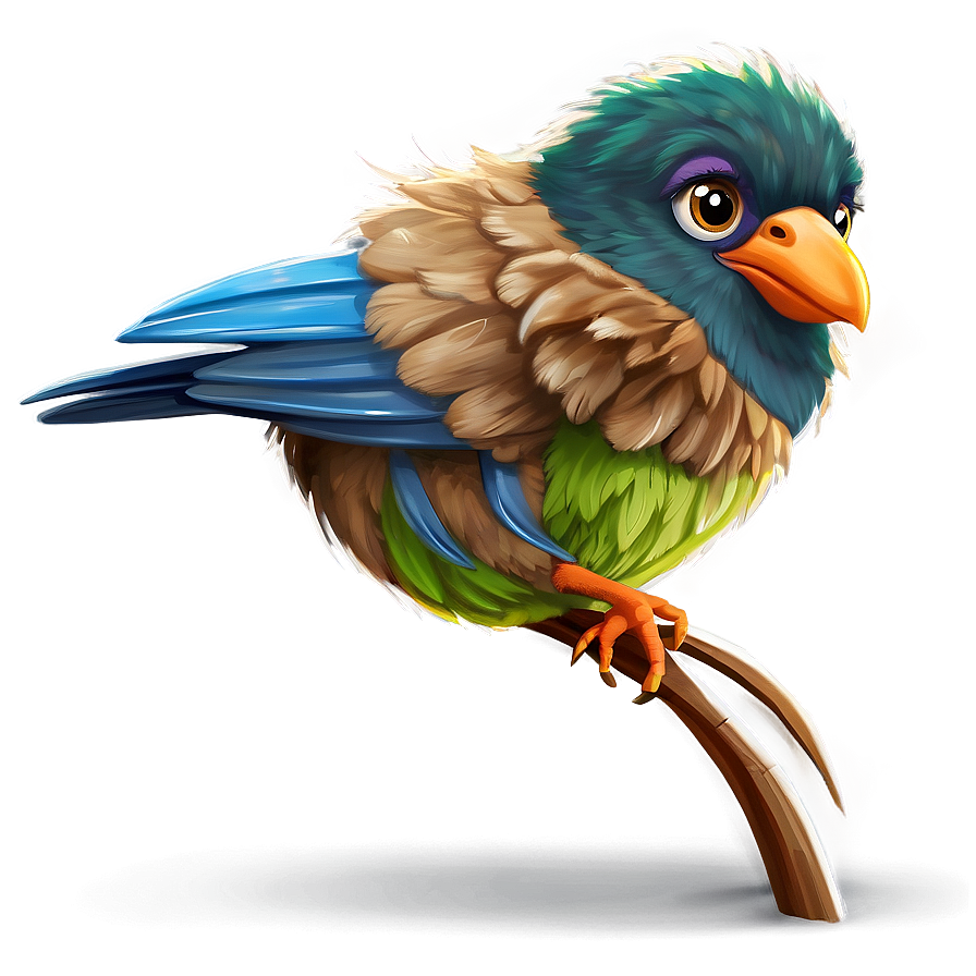 Fluffy Cartoon Bird Png Poy57 PNG