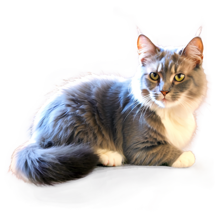 Fluffy Cat Drawing Png Rly84 PNG