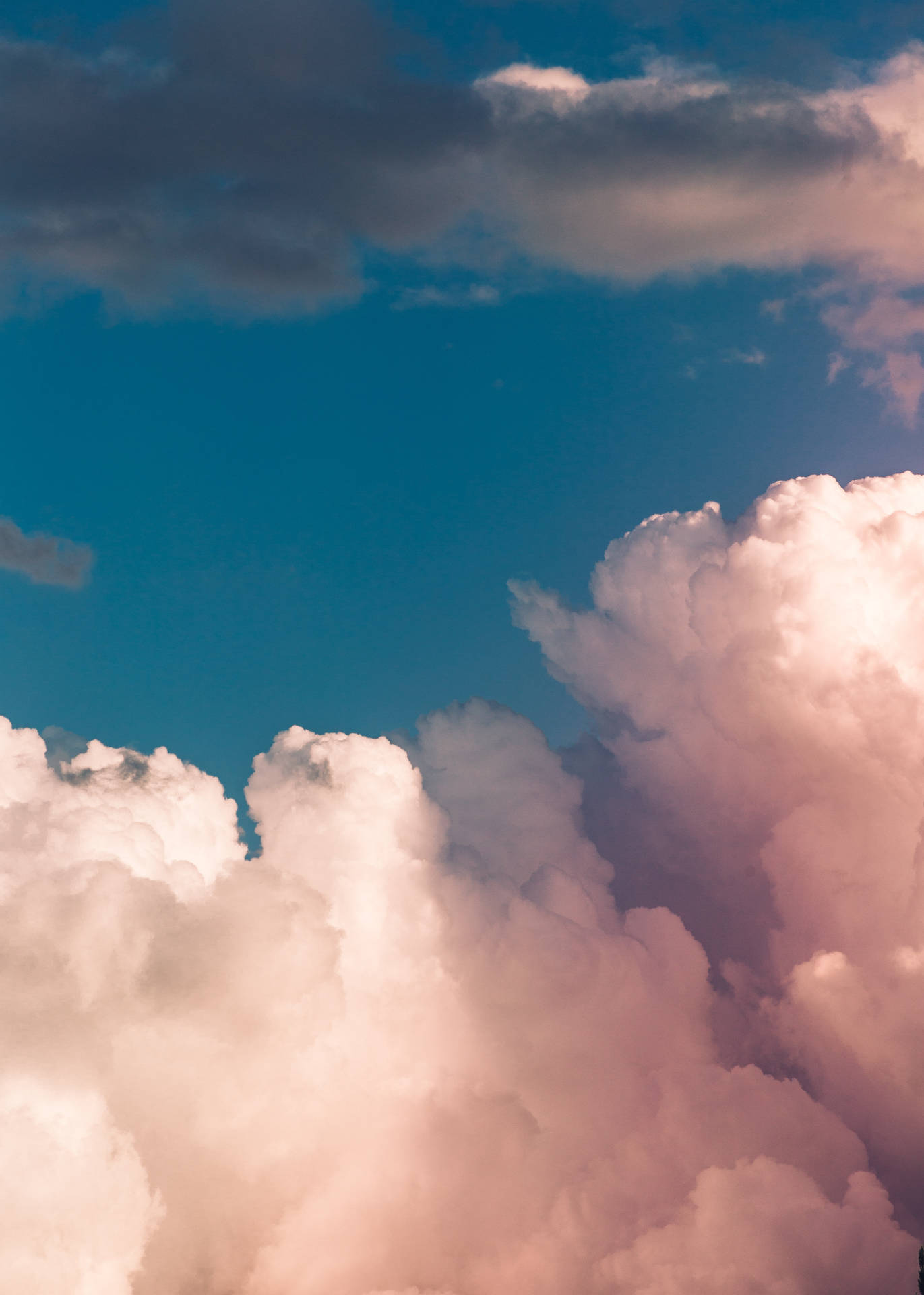 Fluffy Clouds Sky Background Wallpaper