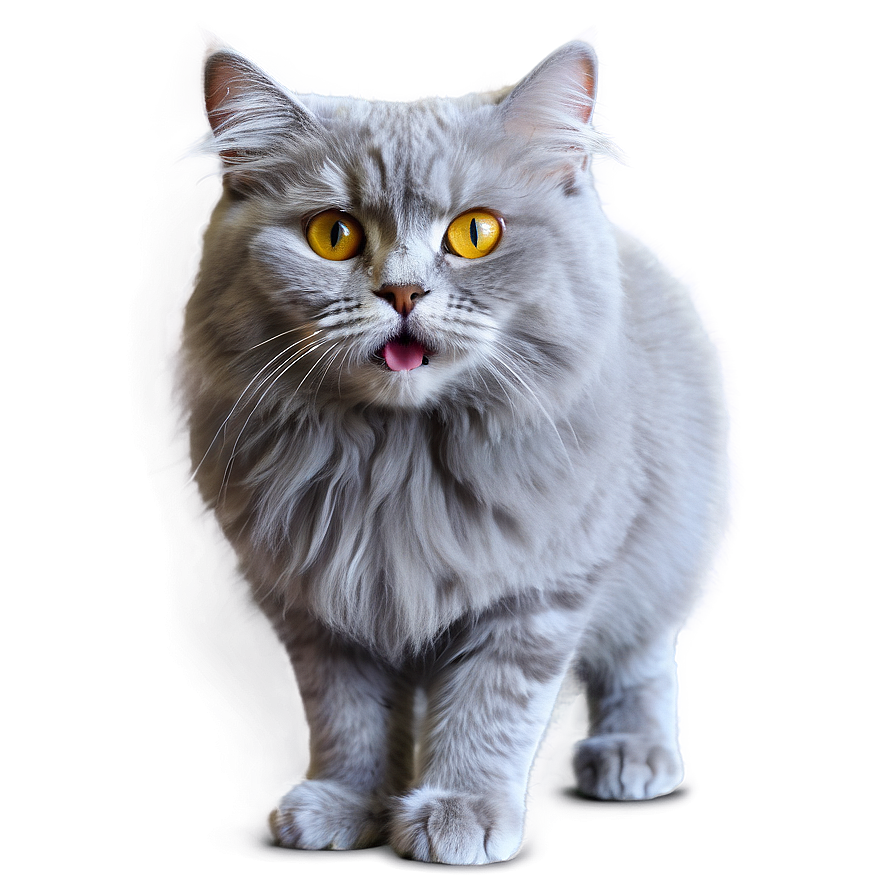 Fluffy Grey Cat Png Bxr44 PNG