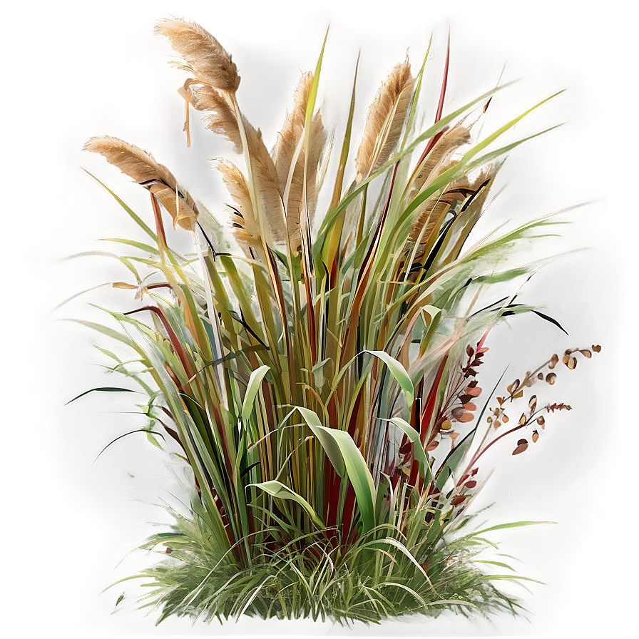 Fluffy Ornamental Grass Png Axp14 PNG