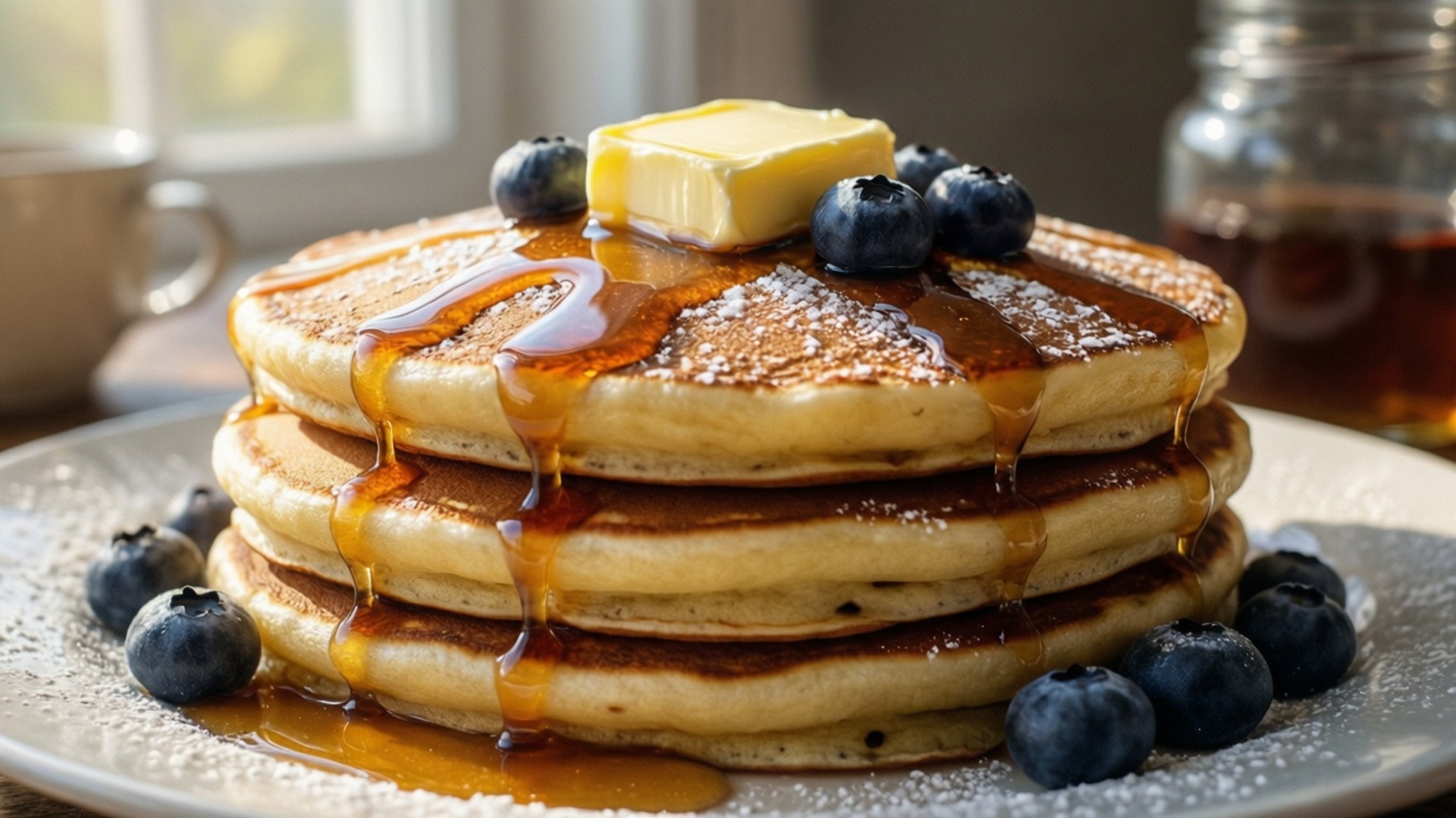 Fluffige Pannenkoekenstapel Achtergronden