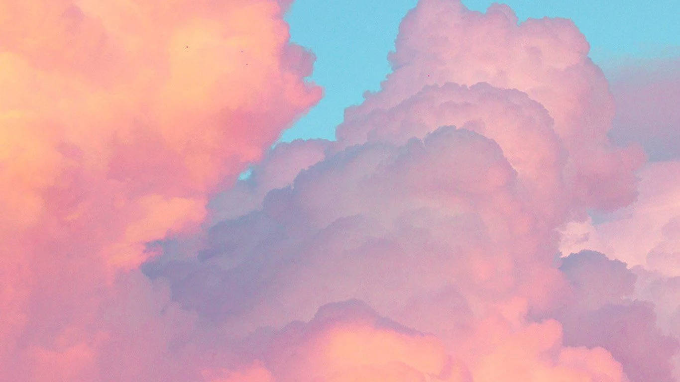 Fluffy Pink Aesthetic Cloud Desktop Wallpaper