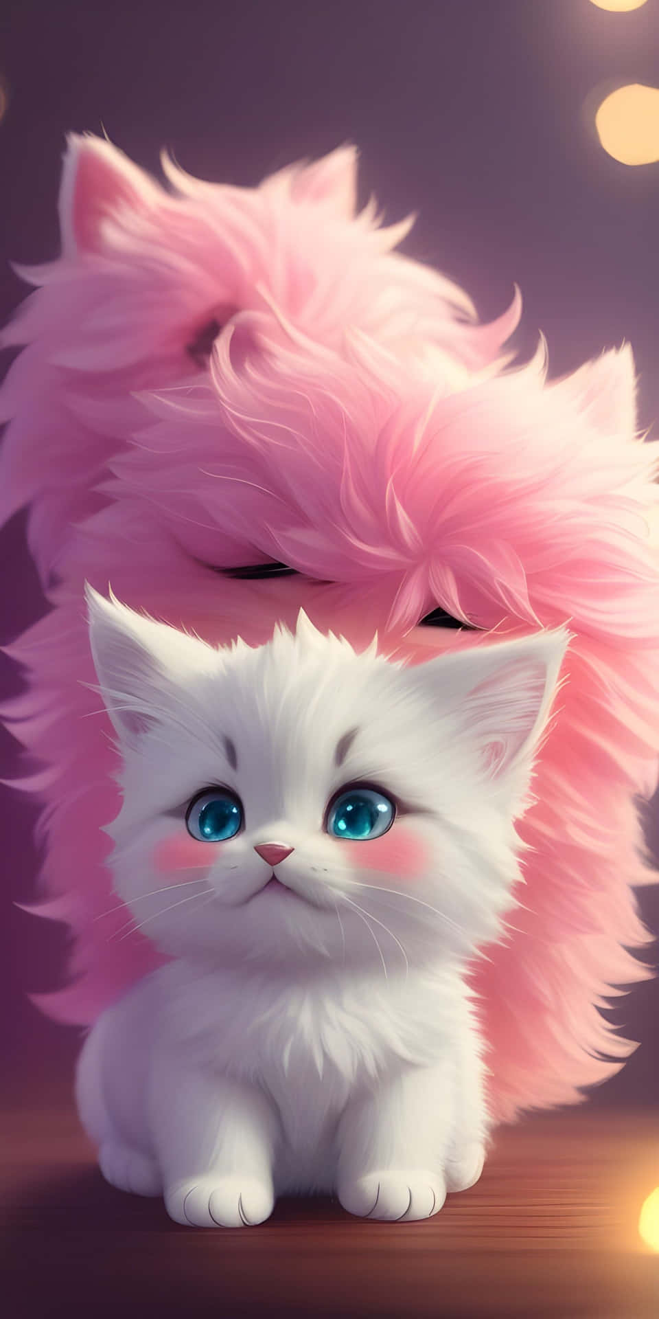 Fluffy Pink Kittens Wallpaper