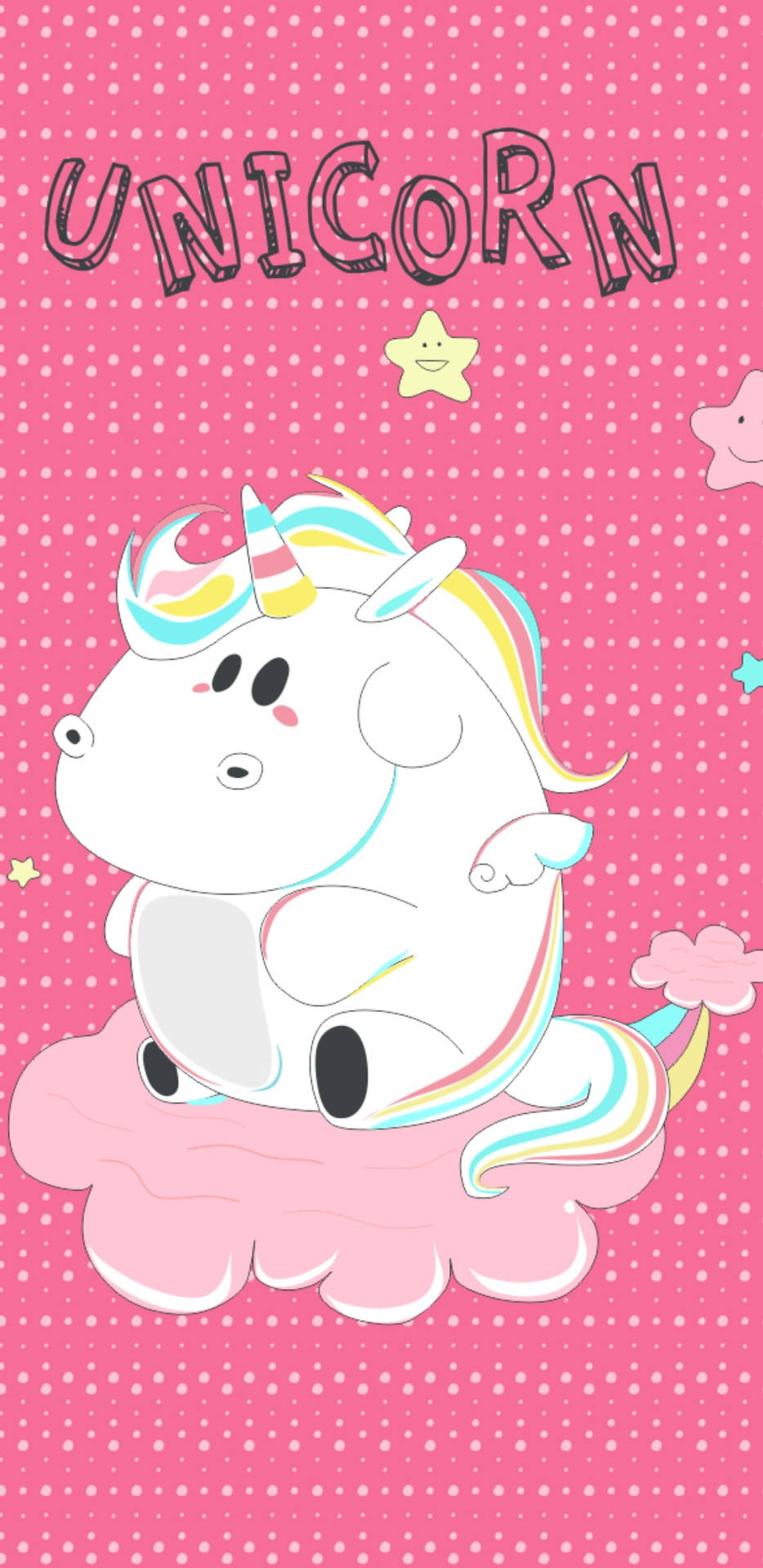 Fluffy Rainbow Unicorn Wallpaper