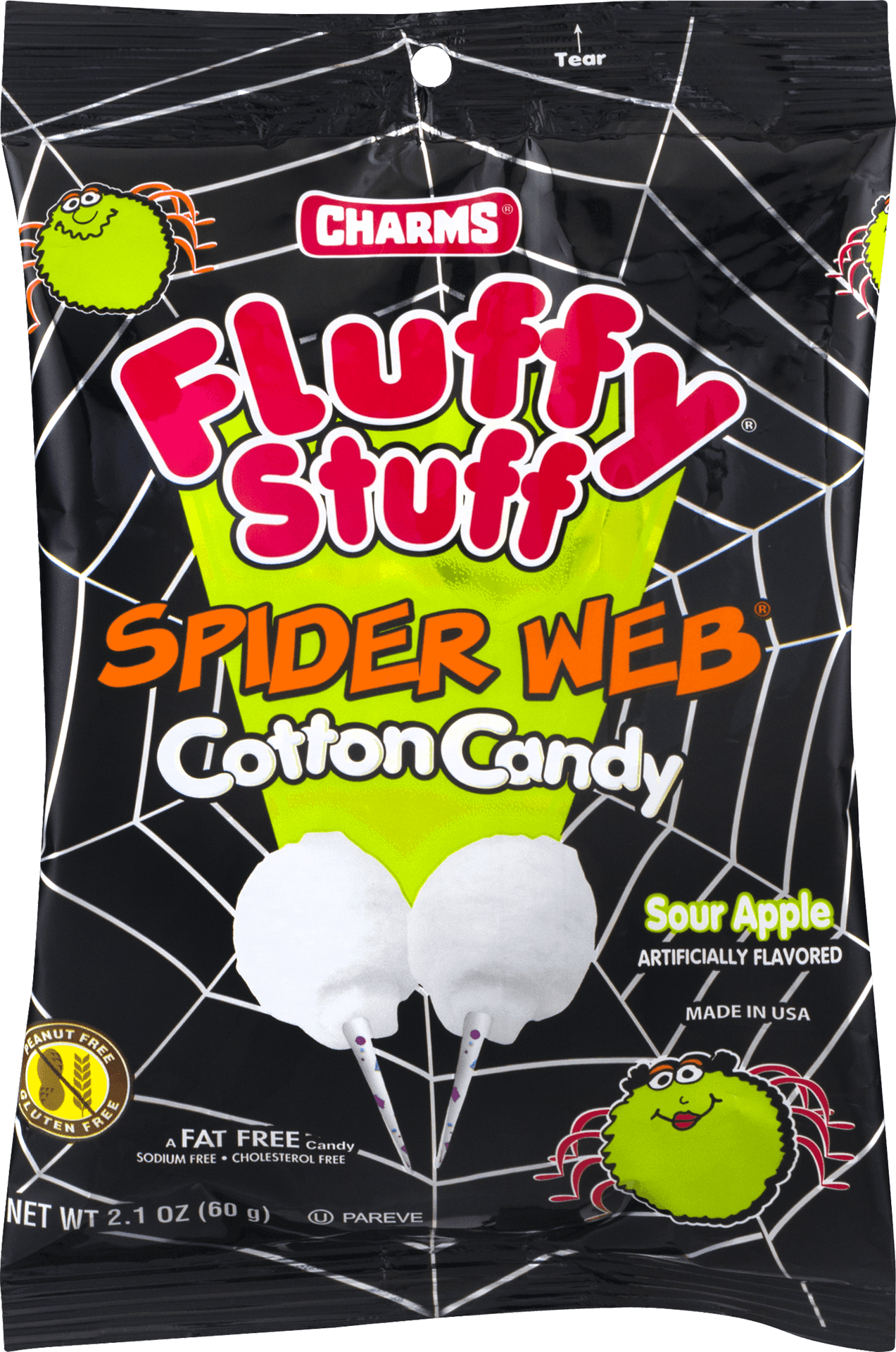 Fluffy Stuff Spider Web Cotton Candy Package PNG