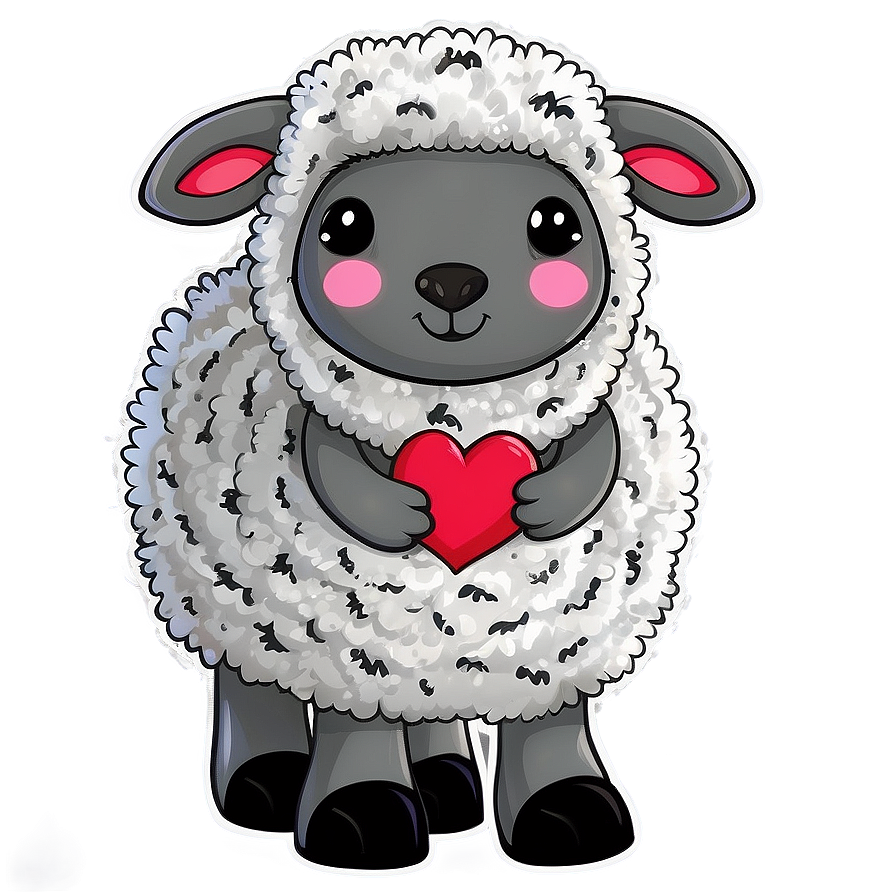Fluffy Valentines Day Sheep Png Gmj PNG