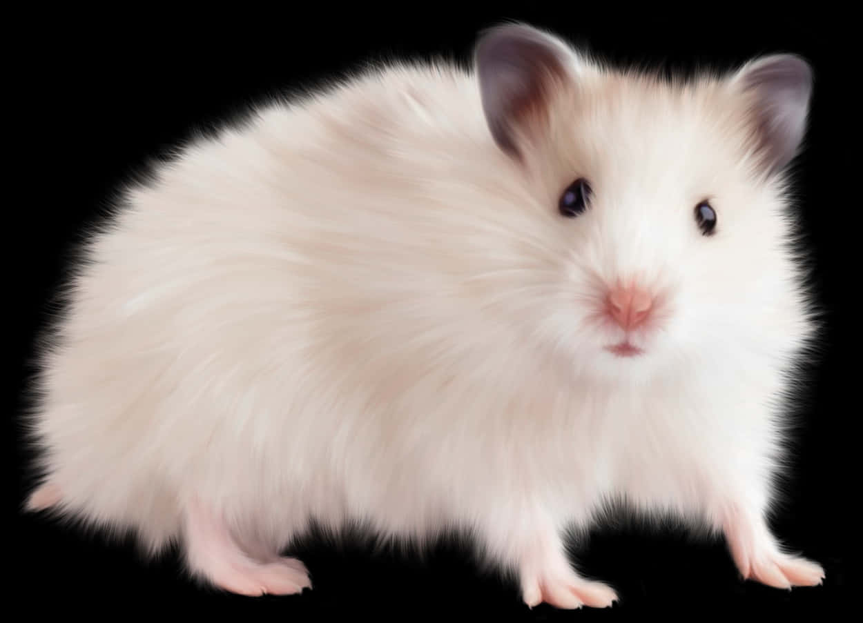 Fluffy White Hamster PNG