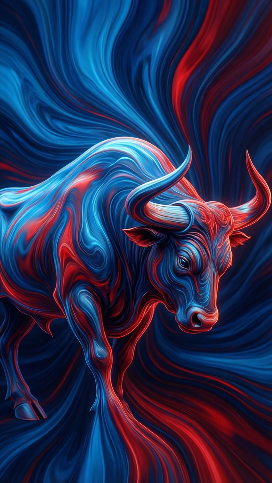 Fluid Buffalo Art Wallpaper