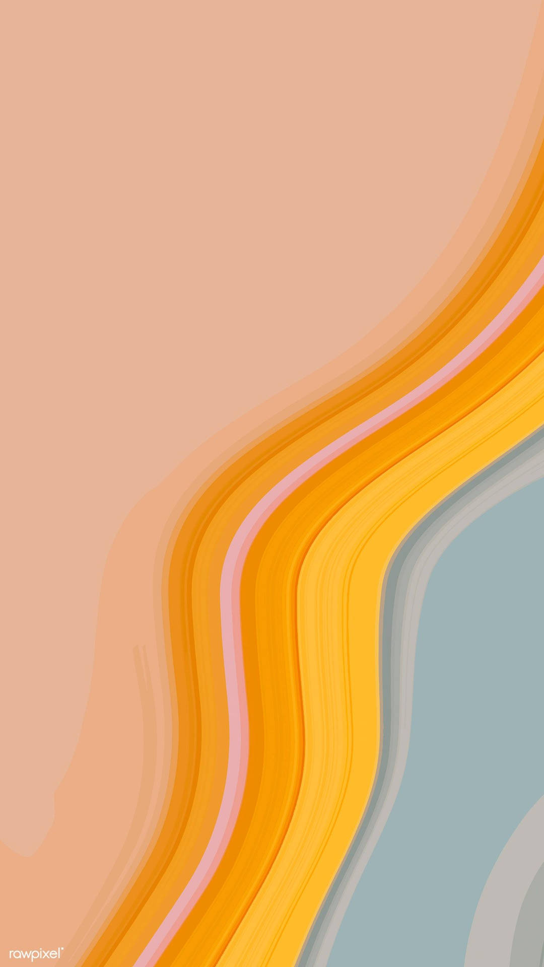 Fluid Waves Orange Phone Wallpaper