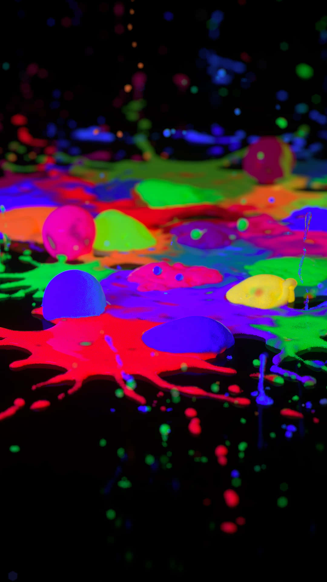 A vibrant array of glowing neon colors Wallpaper